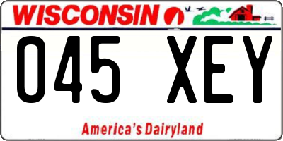 WI license plate 045XEY