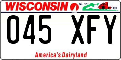 WI license plate 045XFY