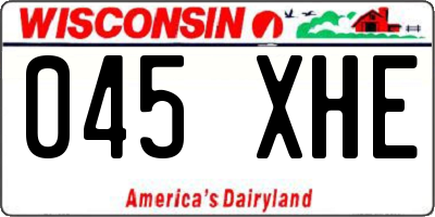 WI license plate 045XHE