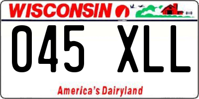 WI license plate 045XLL