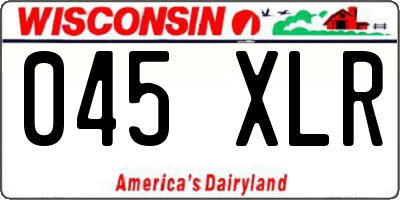 WI license plate 045XLR