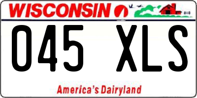 WI license plate 045XLS