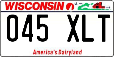 WI license plate 045XLT