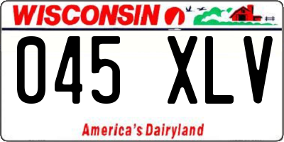 WI license plate 045XLV