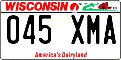 WI license plate 045XMA