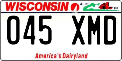 WI license plate 045XMD