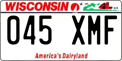 WI license plate 045XMF