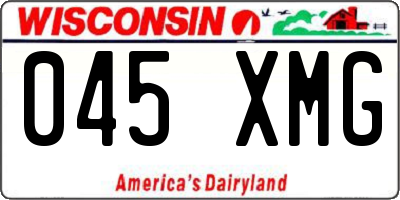 WI license plate 045XMG