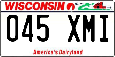 WI license plate 045XMI