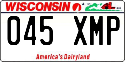 WI license plate 045XMP