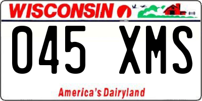 WI license plate 045XMS