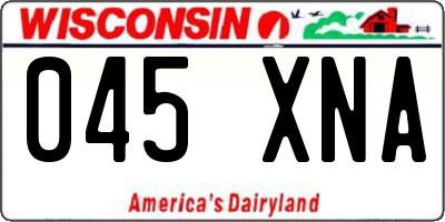 WI license plate 045XNA