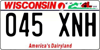 WI license plate 045XNH
