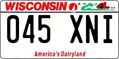 WI license plate 045XNI