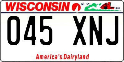 WI license plate 045XNJ