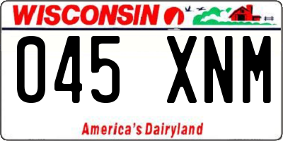 WI license plate 045XNM