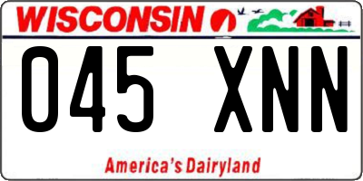WI license plate 045XNN