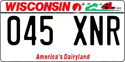 WI license plate 045XNR