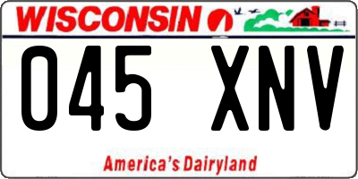 WI license plate 045XNV