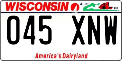WI license plate 045XNW