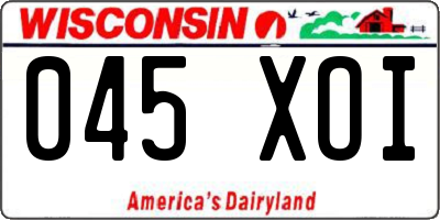 WI license plate 045XOI