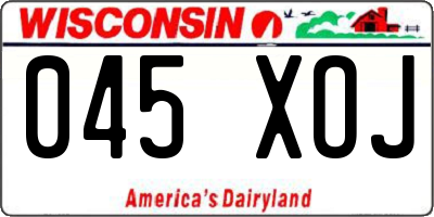 WI license plate 045XOJ