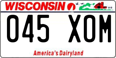 WI license plate 045XOM