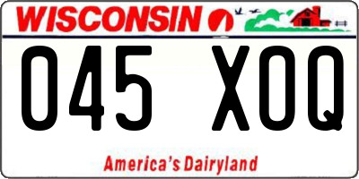 WI license plate 045XOQ