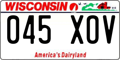 WI license plate 045XOV