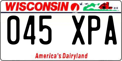 WI license plate 045XPA