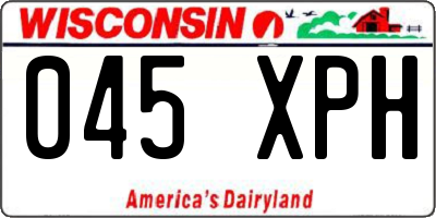 WI license plate 045XPH