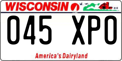 WI license plate 045XPO