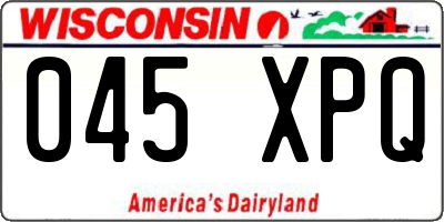 WI license plate 045XPQ