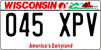 WI license plate 045XPV