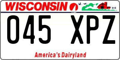 WI license plate 045XPZ