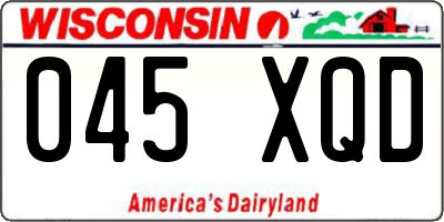 WI license plate 045XQD