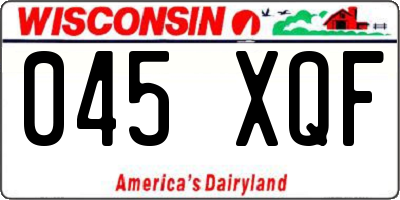 WI license plate 045XQF