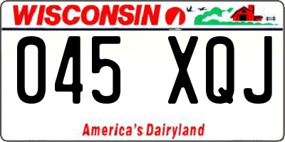 WI license plate 045XQJ