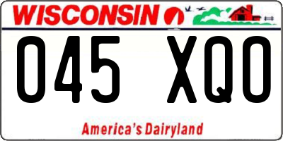 WI license plate 045XQO