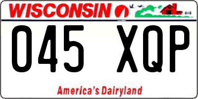 WI license plate 045XQP