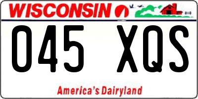 WI license plate 045XQS