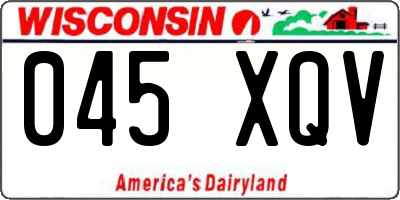 WI license plate 045XQV
