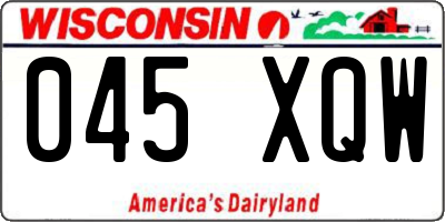 WI license plate 045XQW