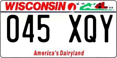 WI license plate 045XQY