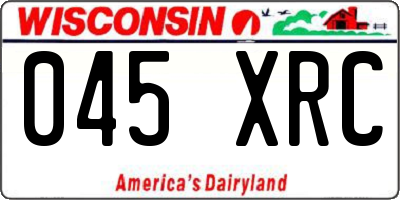 WI license plate 045XRC