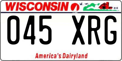 WI license plate 045XRG