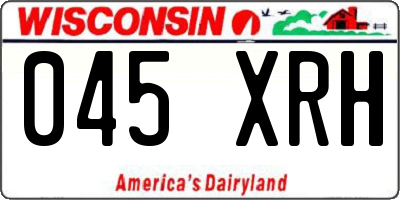 WI license plate 045XRH