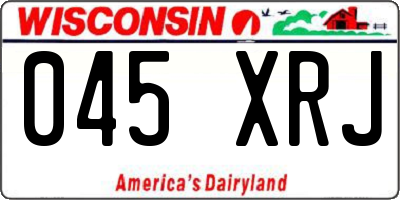WI license plate 045XRJ