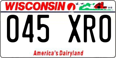 WI license plate 045XRO
