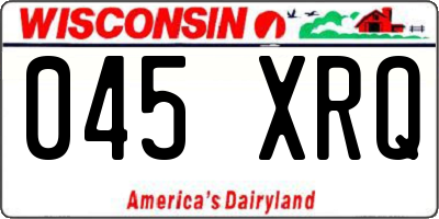WI license plate 045XRQ